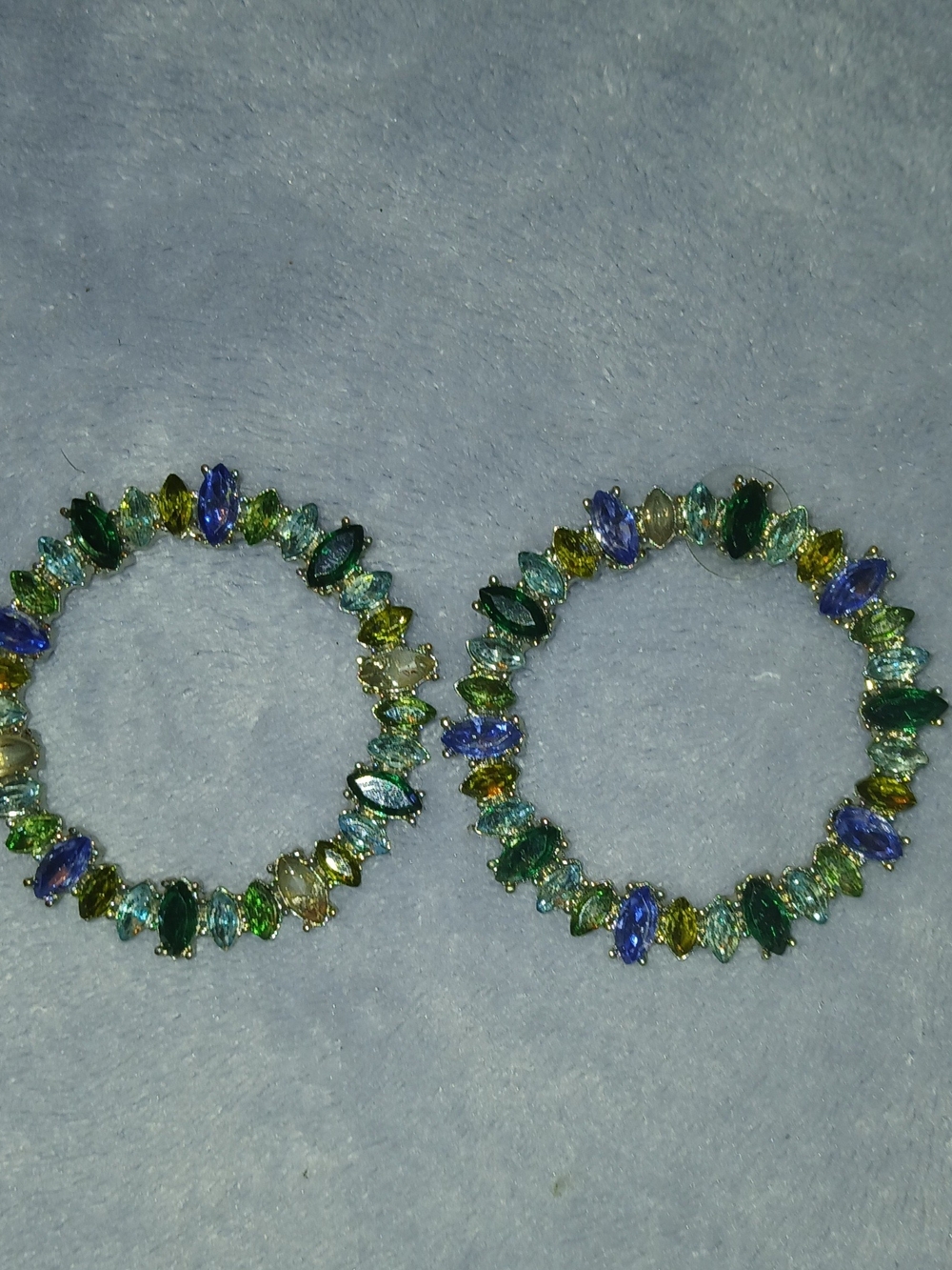 Multicolor Gemstone Hoop Earrings - Women Jewelry